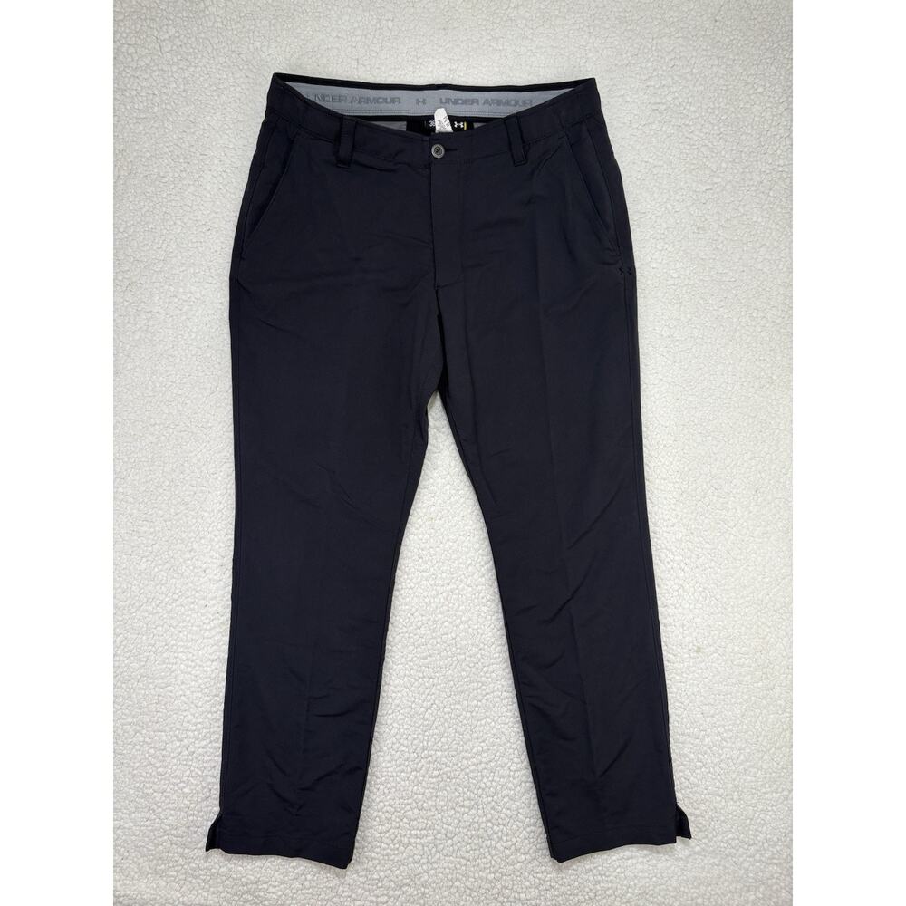 Under Armour Golf Pants Black Performance Stretch Flat Athletic Mens Sz 36 x‎ 30